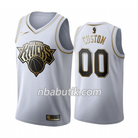 NBA Mænd Trøje New York Knicks Custom Nike 2019-20 Hvid Golden Edition Swingman NBA Mænd Trøje New York Knicks Custom Nike 2019-20 Hvid Golden Edition Swingman